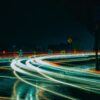time lapse of cars on night time